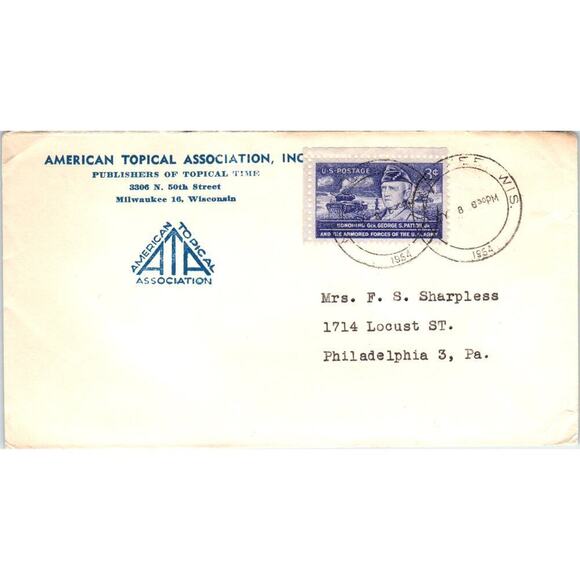 None Other - 1954 American Topical Association Milwaukee George S. Patton Stamp TG7-PC1